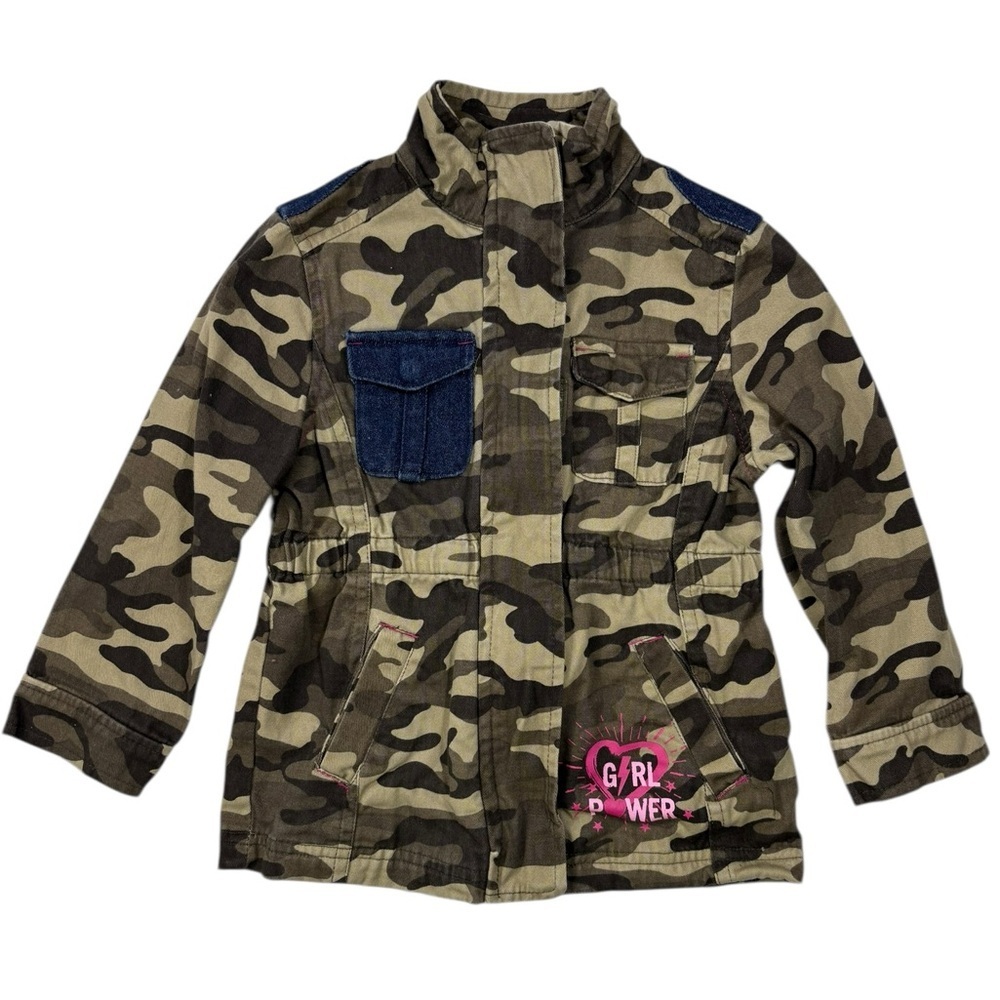 Jessica Simpson Kids Camouflage Utility Jean Jacket with Denim Pocket